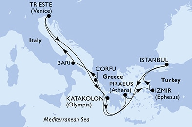 Маршрут MSC Fantasia